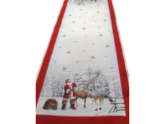 Bieżnik ze Świętym Mikołajem i jeleniem 40x100 cm 1151